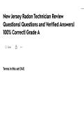 New Jersey Radon Technician Review Questions&vert; Questions and Verified Answers&vert; 100&percnt; Correct&vert; Grade A