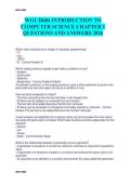 WGU D684 INTRODUCTION TO  COMPUTER SCIENCE CHAPTER 1  QUESTIONS AND ANSWERS 2026    Which value is stored as an integer in computer programming&quest; - "0" - true - -306&period;5 - 21 - Correct Answer-21    Which coding construct repeats a task while a 