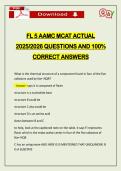 FL 5 AAMC MCAT ACTUAL 2026 QUESTIONS AND 100&percnt; CORRECT ANSWERS