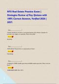 NYS Real Estate Practice Exam &vert; Strategies Review of Key Quizzes with 100&percnt; Correct Answers&comma; Verified 2026 &vert; 2027&period;    