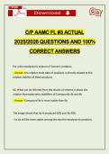 C&sol;P AAMC FL &num;3 ACTUAL 2026 QUESTIONS AND 100&percnt; CORRECT ANSWERS