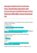 Georgia Conditioned Air Contractor   Class I Examination Questions And   Correct Answers &lpar;Verified Answers&rpar; Plus   Rationale 2026 Q&A&vert; Instant Download   Pdf  
