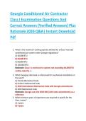 Georgia Conditioned Air Contractor  Class I Examination Questions And  Correct Answers &lpar;Verified Answers&rpar; Plus  Rationale 2026 Q&A&vert; Instant Download  Pdf