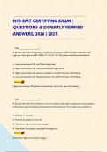 NYS EMT CERTIFYING EXAM &vert; QUESTIONS & EXPERTLY VERIFIED ANSWERS&comma; 2026 &vert; 2027&period;    