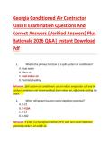 Georgia Conditioned Air Contractor   Class II Examination Questions And   Correct Answers &lpar;Verified Answers&rpar; Plus   Rationale 2026 Q&A&vert; Instant Download   Pdf  
