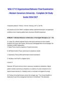 WGU C715 Organizational Behavior Final Examination - Western Governors University - Complete OA Study Guide 2026&sol;2027
