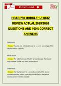 HCAD 760 MODULE 1-3 QUIZ REVIEW ACTUAL 2026 QUESTIONS AND 100&percnt; CORRECT ANSWERS