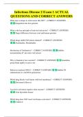 Infectious Disease 2 Exam 1 ACTUAL  QUESTIONS AND CORRECT ANSWERS 