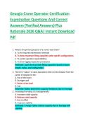 Georgia Crane Operator Certification  Examination Questions And Correct  Answers &lpar;Verified Answers&rpar; Plus  Rationale 2026 Q&A&vert; Instant Download  Pdf