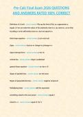 Pre-Calc Final Exam 2026 QUESTIONS AND ANSWERS RATED 100&percnt; CORRECT