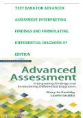 TEST BANK FOR ADVANCED ASSESSMENT&colon; INTERPRETING FINDINGS AND FORMULATING DIFFERENTIAL DIAGNOSES 5TH EDITION&comma; MARY JO GOOLSBY&comma; LAURIE GRUBBS ISBN-10&semi; &sol; ISBN-13&semi; 978-1719645935