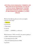 AMT FINAL EXAM 2026 BANK 2 VERSIONS AND  PRACTICE EXAM QUESTIONS ACCURATE  ACTUAL EXAM &sol; FREQUENTLY TESTED  QUESTIONS WITH DETAILED ANSWERS &vert;  GUARANTEED PASS &vert; GRADED A &vert; LATEST  UPDATE 