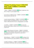 Lifespan Psychology Exam 3 UPDATED  Study Guide CORRECT ANSWERS  QUESTIONS  