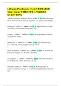 Lifespan Psychology - Exam 5 ACTUAL  QUESTIONS AND CORRECT ANSWERS -