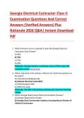 Georgia Electrical Contractor Class II  Examination Questions And Correct  Answers &lpar;Verified Answers&rpar; Plus  Rationale 2026 Q&A&vert; Instant Download  Pdf 