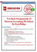 Test Bank Fundamentals Of  Financial Accounting&comma; 8th Edition  By Fred Phillips 