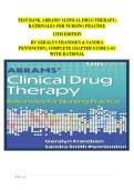 Test Bank for Abrams&rsquo; Clinical Drug Therapy&colon; Rationales for Nursing Practice&comma; 13th Edition &ndash; Complete Chapter Guide 1&ndash;61 with Rationales