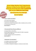 Jersey College Nutrition Final Comprehensive  Resource To Help You Ace 2026-2027 Includes  Frequently Tested Questions With ELABORATED  100&percnt; Correct COMPLETE SOLUTIONS  Guaranteed Pass First Attempt&excl;&excl;   Current Update&excl;&excl;