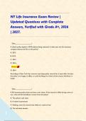 NY Life Insurance Exam Review &vert; Updated Questions with Complete Answers&comma; Verified with Grade A&plus;&comma; 2026 &vert; 2027&period;     