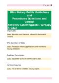 Ohio Notary Public Guidelines and Procedures Questions and Correct Answer Latest Update Already Graded