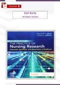 Burns and Grove&rsquo;s The Practice of Nursing Research &lpar;9th Edition&rpar; &ndash; Verified Test Bank by Jennifer Gray &lpar;All Chapters Included&rpar;