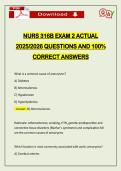 NURS 316B EXAM 2 ACTUAL 2026 QUESTIONS AND 100&percnt; CORRECT ANSWERS