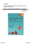 Test Bank -  Strategic Management and Business Policy Globalization&comma; Innovation and Sustainability&comma; 16th edition By Thomas L&period; &vert; All Chapters&period;