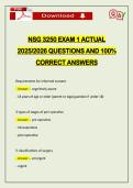 NSG 3250 EXAM 1 ACTUAL 2026 QUESTIONS AND 100&percnt; CORRECT ANSWERS