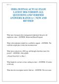 OSHA 30 FINAL ACTUAL EXAM LATEST 2026 VERSION ALL QUESTIONS AND VERIFIED ANSWERS&vert; RATED A&plus; &vert; NEW AND REVISED
