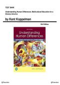 Test Bank -  Understanding Human Differences Multicultural Education for a Diverse America 6th Edition &lpar;Global Edition&rpar; By Koppelman&vert; All Chapters&period;