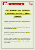 ABYC EXAM ACTUAL 2026 QUESTIONS AND 100&percnt; CORRECT ANSWERS