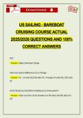 US SAILING - BAREBOAT CRUISING COURSE ACTUAL 2026 QUESTIONS AND 100&percnt; CORRECT ANSWERS