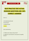 BCAT PRACTICE TEST ACTUAL 2026 QUESTIONS AND 100&percnt; CORRECT ANSWERS