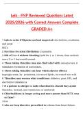 Leik - FNP Reviewed Questions Latest  2025&sol;2026 with Correct Answers Complete  GRADED A&plus;