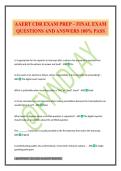 AAERT CDR EXAM PREP &ndash; FINAL EXAM QUESTIONS AND ANSWERS 100&percnt; PASS