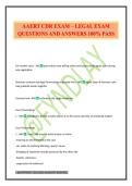 AAERT CDR EXAM &ndash; LEGAL EXAM QUESTIONS AND ANSWERS 100&percnt; PASS