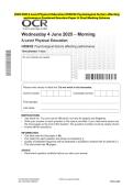 2025 OCR A Level Physical Education H555&sol;02 Psychological factors affecting performance Question Paper and Final Evaluation Scheme