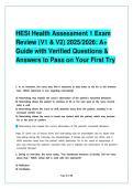 HESI Health Assessment 1 &lpar;V1 & V2&rpar; 2025&sol;2026&colon; A&plus; Study Guide &vert; 124 Verified Q&A &vert; Complete Exam Review