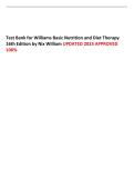 Test Bank for Williams Basic Nutrition and Diet Therapy  16th Edition by Nix William UPDATED 2023 APPROVED  100&percnt;