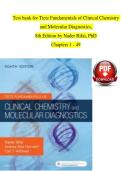 Test bank for Tietz Fundamentals of Clinical Chemistry  and Molecular Diagnostics&comma;  8th Edition by Nader Rifai&comma; PhD Chapters 1 - 49