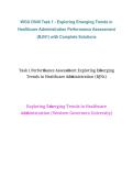 WGU D549 &ndash; Exploring Emerging Trends in Healthcare Administration&comma; Task 1 Performance Assessment &lpar;BJN1&rpar;&comma; 2026&sol;2027 &mdash; Complete Solutions