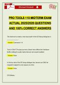 PRO TOOLS 110 MIDTERM EXAM ACTUAL 2026 QUESTIONS AND 100&percnt; CORRECT ANSWERS
