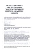 RELIAS DYSRHYTHMIAS FINAL &lpar;2025-2026&rpar; EXAM PRACTICE WITH COMPLETE QUESTIONS AND VERIFIED ANSWERS