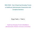WGU D549 &ndash; Exploring Emerging Trends in Healthcare Administration&comma; Task 2 Performance Assessment&comma; 2026&sol;2027 &mdash; Complete Solutions