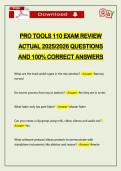 PRO TOOLS 110 EXAM REVIEW ACTUAL 2026 QUESTIONS AND 100&percnt; CORRECT ANSWERS