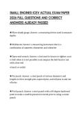 SMALL ENGINES ICEV ACTUAL EXAM PAPER 2026 FULL QUESTIONS AND CORRECT ANSWERS ALREADY PASSED
