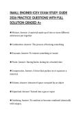 SMALL ENGINES ICEV EXAM STUDY GUIDE 2026 PRACTICE QUESTIONS WITH FULL SOLUTION GRADED A&plus;