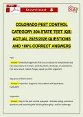 COLORADO PEST CONTROL CATEGORY 304 STATE TEST &lpar;QS&rpar; ACTUAL 2026 QUESTIONS AND 100&percnt; CORRECT ANSWERS