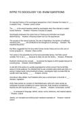 INTRO TO SOCIOLOGY 100- EXAM QUESTIONS