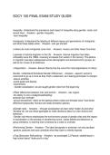SOCY 100 FINAL EXAM STUDY GUIDE